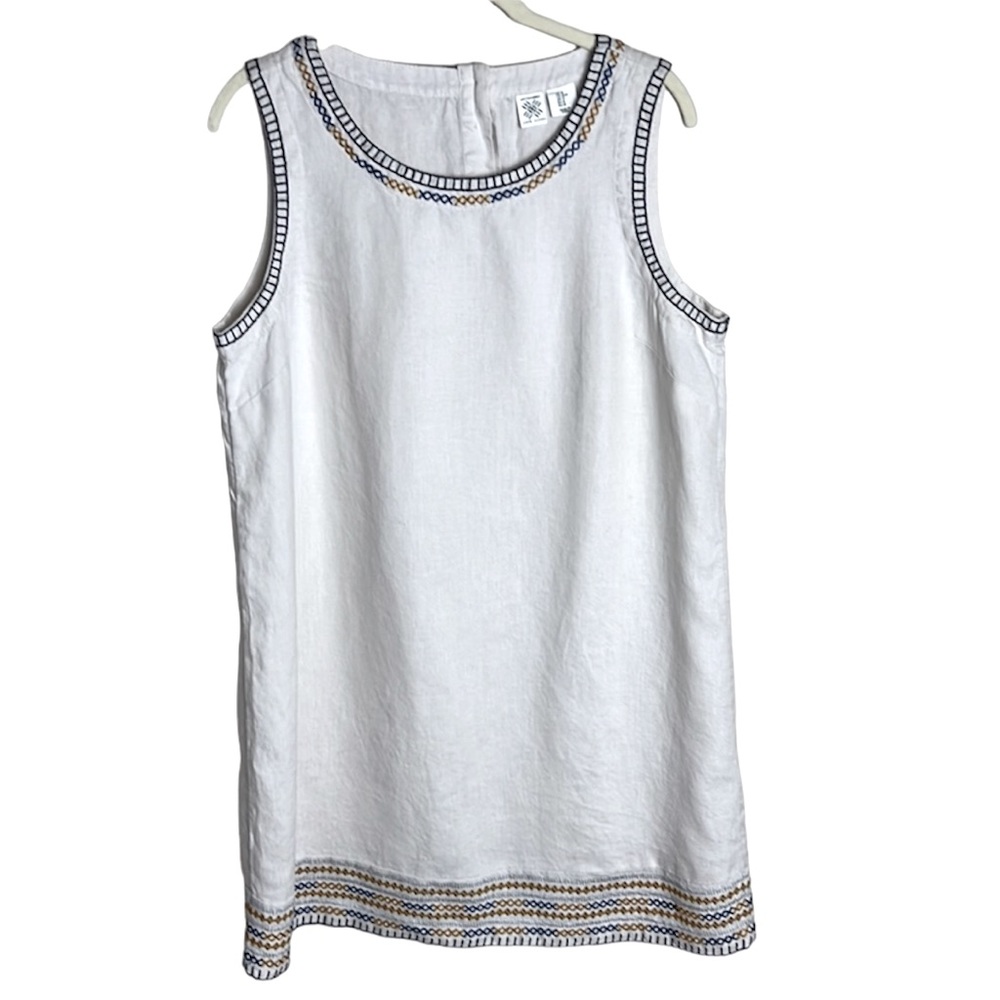 Artisan NY Embroidered Linen Dress Sz M